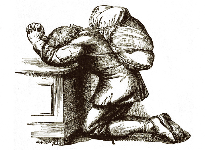 Burdened Pilgrim at prayer